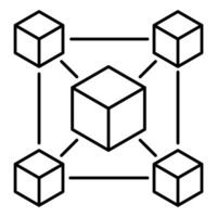 interoperabel Systeme Symbol. Konnektivität Symbol. Vektor editierbar Schlaganfall Symbol.