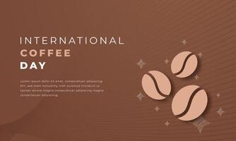 International Kaffee Tag Papier Schnitt Stil Vektor Design Illustration zum Hintergrund, Poster, Banner, Werbung, Gruß Karte