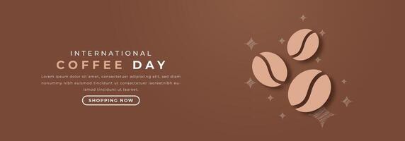 International Kaffee Tag Papier Schnitt Stil Vektor Design Illustration zum Hintergrund, Poster, Banner, Werbung, Gruß Karte