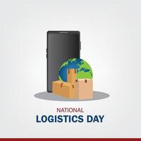National Logistik Tag Vektor Grafik ist großartig zum National Logistik Tag Feierlichkeiten. eben Design. Flyer Design. eben Illustration. einfach und elegant Design