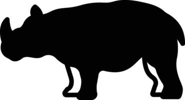 noshörning glyf och linje vektor illustration