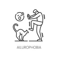 Mensch Ailurophobie Phobie Symbol, mental Gesundheit vektor