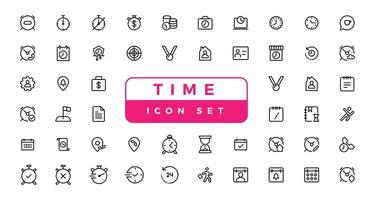 Zeit und Uhr, Kalender, Timer Linie Symbole. vektor