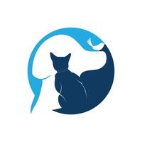 husdjur djur- veterinär klinik logotyp, hund och katt hälsa cherty logotyp vektor