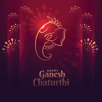 Lycklig ganesh chaturthi festival skinande kort design vektor