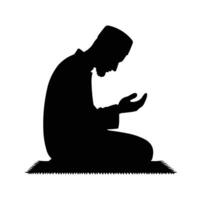 Muslim Mann beten Silhouette Vektor Illustration