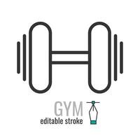 Fitnessstudio Linie Symbol oder logo.fitness symbol.sport und Aktivität Piktogramm. Bodybuilding Zeichen.Vektor Grafik Illustration eps 10. editierbar Schlaganfall vektor