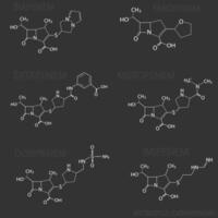 Antibiotika Carbapeneme molekular Skelett- chemisch Formel vektor