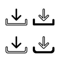 ladda ner ikon. vektor isolerat element. svart vektor ladda ner webb tecken. teknologi begrepp. vektor svart isolerat pilar