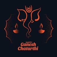 Lycklig ganesh chaturthi festival kort design bakgrund vektor