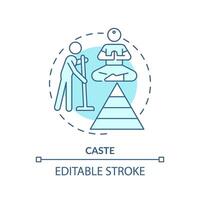 kast systemet mjuk blå begrepp ikon. social stratifiering. traditionell social ordning. samhälleliga hierarki. runda form linje illustration. abstrakt aning. grafisk design. lätt till använda sig av i artikel vektor