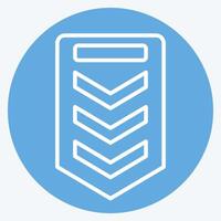 Symbol Sergeant. verbunden zu Militär- und Heer Symbol. Blau Augen Stil. einfach Design Illustration vektor