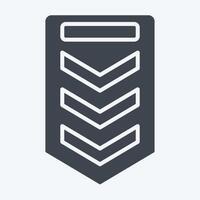 ikon sergeant. relaterad till militär och armén symbol. glyf stil. enkel design illustration vektor