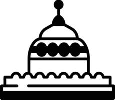 palats stupa glyf och linje vektor illustration