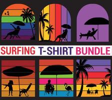 surfing t-shirt design bunt vektor