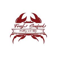 Meeresfrüchte Logo Design Restaurant frisch Krabbe und Garnele Logo zum Etikette Produkt und Meeresfrüchte Geschäft. diese Logo ist geeignet zum Meeresfrüchte vektor