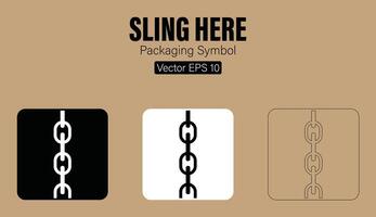 sling här förpackning symbol vektor