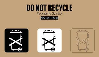do inte återvinna förpackning symbol vektor