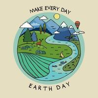 glücklich Erde Tag Banner zu feiern Umwelt Sicherheit vektor