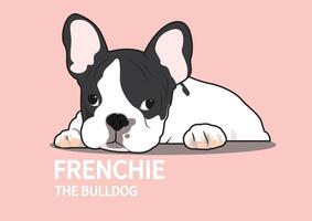 tråkig franska bulldogg logotyp vektor