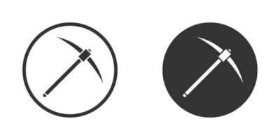 pickaxe brytning verktyg icon.pick yxa tecken. vektor illustration.
