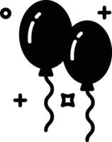 Luftballons Glyphe und Linie Vektor Illustration