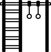 Klettern Ringe Glyphe und Linie Vektor Illustration