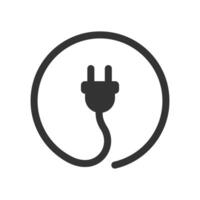 plug-in, elektrisk ikon plugg elektrisk kabel- tråd logotyp. vektor illustration.