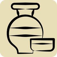 Symbol Vasen. verbunden zu Süd Afrika Symbol. Hand gezeichnet Stil. einfach Design Illustration vektor