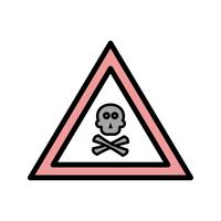 Vector Poison Gas Road Sign Ikon