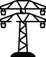elektrisk kraft glyf och linje vektor illustration
