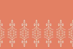 ethnisch geometrisch Stoff Muster Kreuz Stich.ikat Stickerei ethnisch orientalisch Pixel Muster Rose Rosa Gold Hintergrund. abstrakt, vektor, illustration. Textur, Kleidung, Schal, Dekoration, Seide Hintergrund. vektor