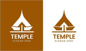 ai genererad tempel logotyp ikon symbol kyrka torn religion byggnad logotyp design minimalistisk modern mall vektor