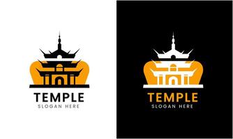 ai genererad tempel logotyp ikon symbol kyrka torn religion byggnad logotyp design minimalistisk modern mall vektor