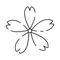 Sakura Linie Symbol. linear japanisch Kirsche blühen Symbole isoliert auf ein Weiß Hintergrund. Frühling Vektor Illustration.