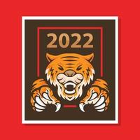 Frohes neues Jahr 2022. das Jahr des Tigers vektor