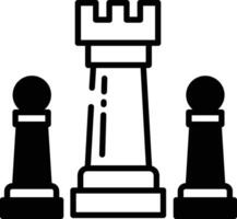 Schach Glyphe und Linie Vektor Illustration