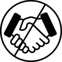 Nein Hand Shake Glyphe und Linie Vektor Illustration