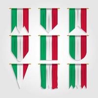 Italien-Flagge in verschiedenen Formen, Flagge von Italien in verschiedenen Formen vektor