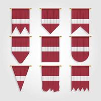 Lettland Flagge in verschiedenen Formen, Flagge von Lettland in verschiedenen Formen vektor