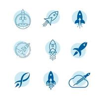 Rakete Vektor Icon Design Illustration Vorlage