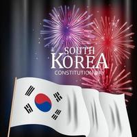Südkorea-Verfassungstag-Hintergrund-Vektorillustration vektor