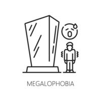 Mensch Megalophobie Phobie, mental Gesundheit Symbol vektor