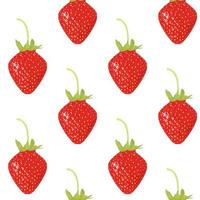 krumme leckere reife süße Erdbeere. nahtloses Muster. Vektor-Illustration vektor