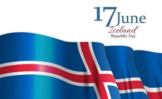 17 juni islands republikens dag bakgrund. vektor illustration