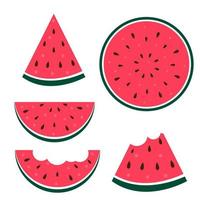 Wassermelone Icon-Sammlung auf weißem Hintergrund. Vektor-Illustration vektor
