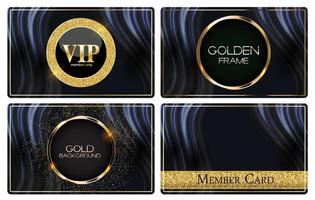VIP-medlemmar lyx gyllene glitter kort samling set vektorillustration vektor