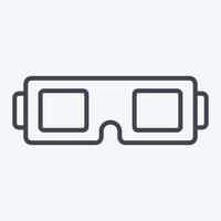 Symbol 3d Brille. verbunden zu Unterhaltung Symbol. Linie Stil. einfach Design Illustration vektor