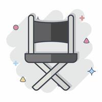 ikon direktör stol. relaterad till underhållning symbol. komisk stil. enkel design illustration vektor