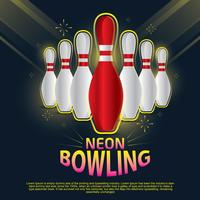 neon bowling cover design vektor